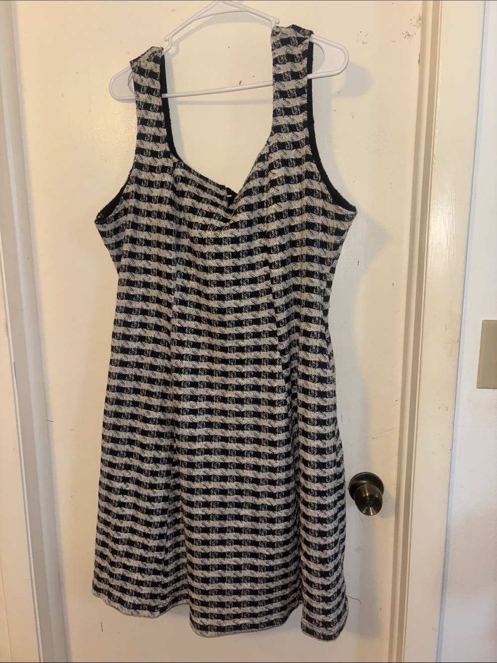 BloomChic Black and White Textured Midi Dress